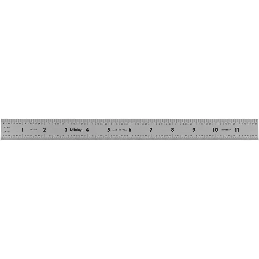 Mitutoyo Steel Ruler 12 inch x 300 mm Silver, 182-125