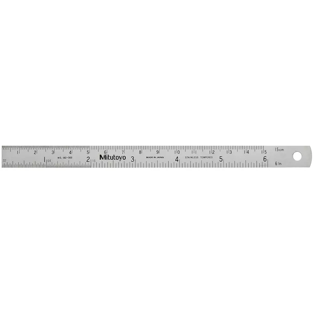 Mitutoyo Steel Ruler 6 inch/150 mm Silver, 182-302