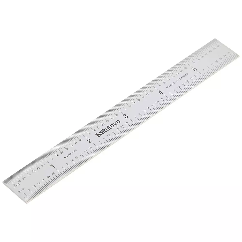 Mitutoyo Steel Ruler 6 inch x 150 mm Silver, 182-105