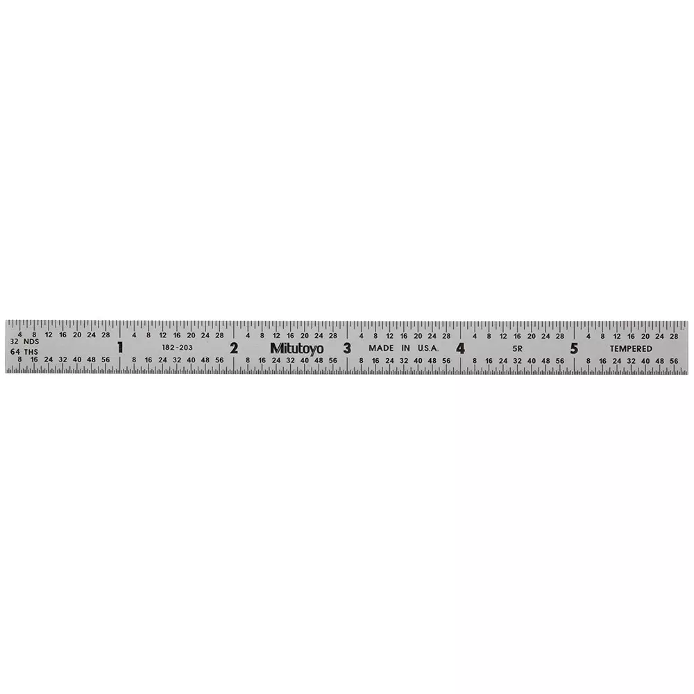 Mitutoyo Steel Ruler 6 inch (5R) Silver, 182-203