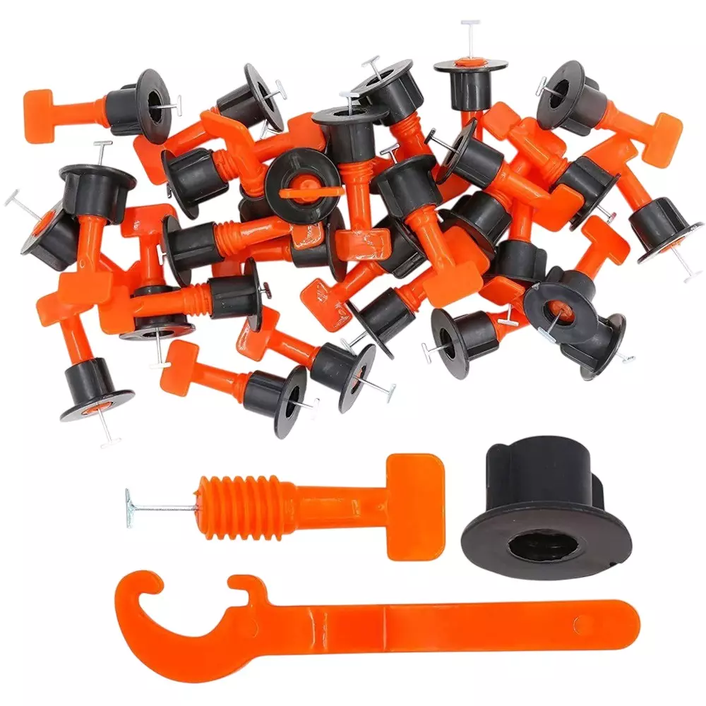 Flamingo Reusable Tile Levelling Kit with Wrench Orange, Black 9 cm Length