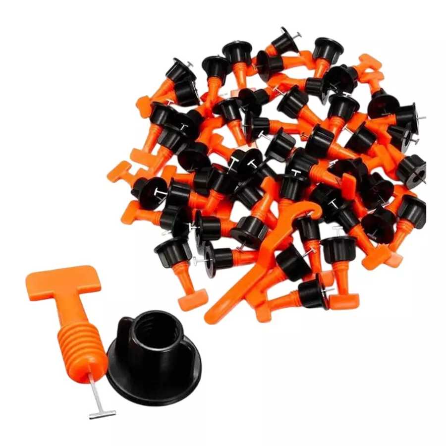 Flamingo Tile Leveling Orange, Black 5 cm Length for 3-17 mm Tiles (Pack of 50 Pcs)