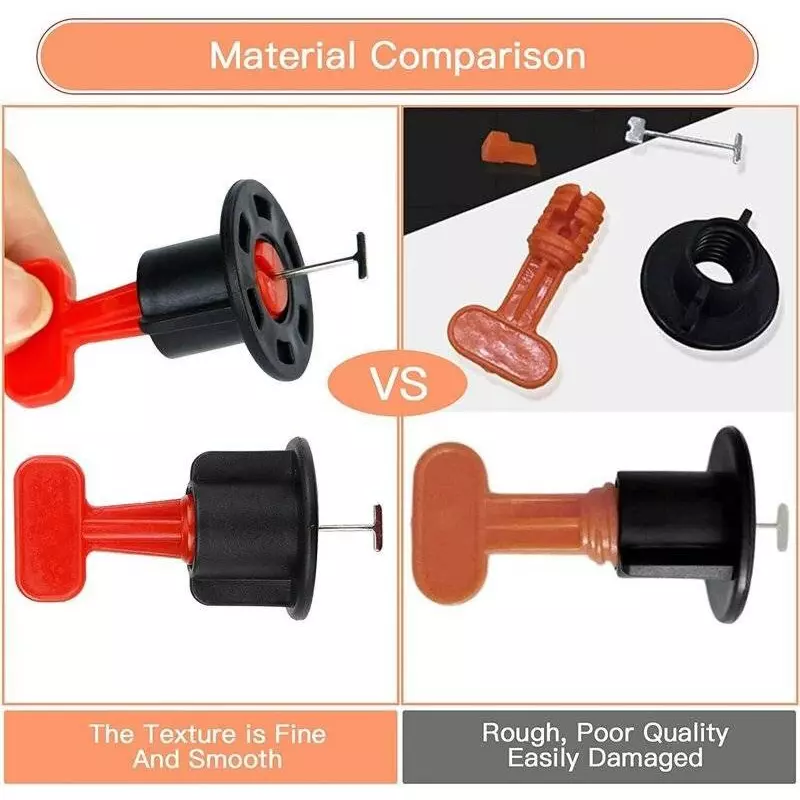 Flamingo Tile Leveling Orange, Black 5 cm Length for 5-20 mm Tiles (Pack of 50 Pcs)