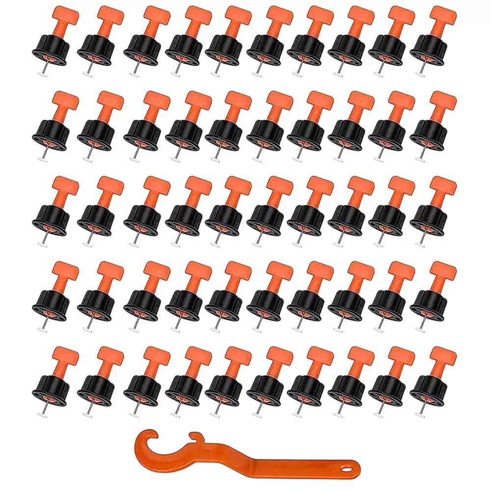Flamingo Reusable Tile Levelling Kit with Wrench Orange, Black 3.5 cm Length