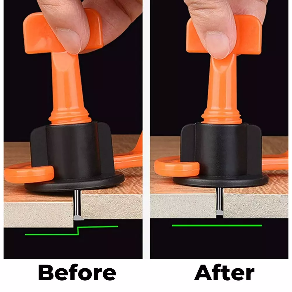 Flamingo Reusable Tile Levelling Kit with Wrench Orange, Black 3.5 cm Length