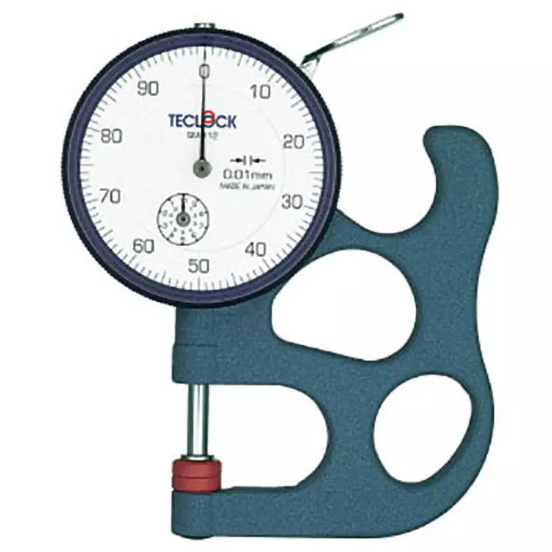 Teclock Dial Thickness Gauge - Accuracy 0-50-100 Scale Type 10 mm Measuring Ranges, SM-112-80G