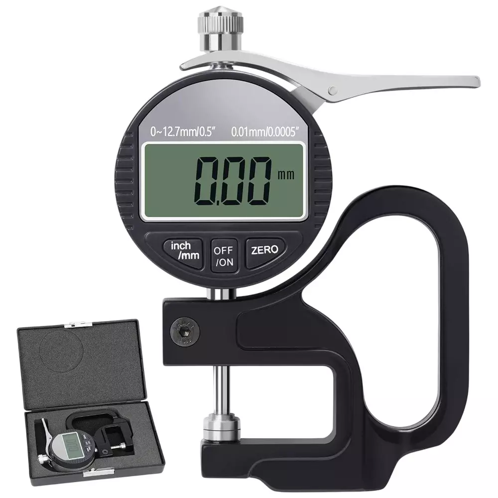 HSETIN Digital Thickness Gauge Range 0 to 12.7 mm and Accuracy ± 0.02 mm, DMG-15