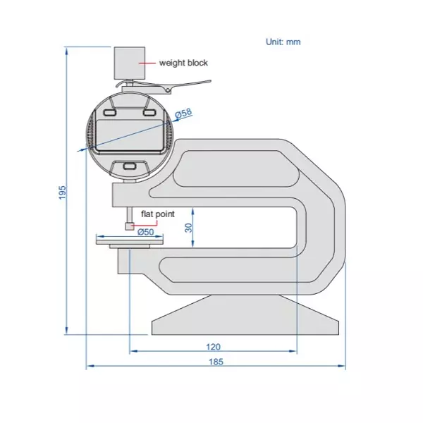 Insize Digital Rubber Thickness Gauge 0-10 mm, 2263-6A