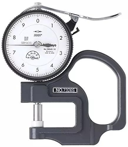 Mitutoyo Dial Thickness Gauge 0-1.27 mm Measurement Range, 7326A