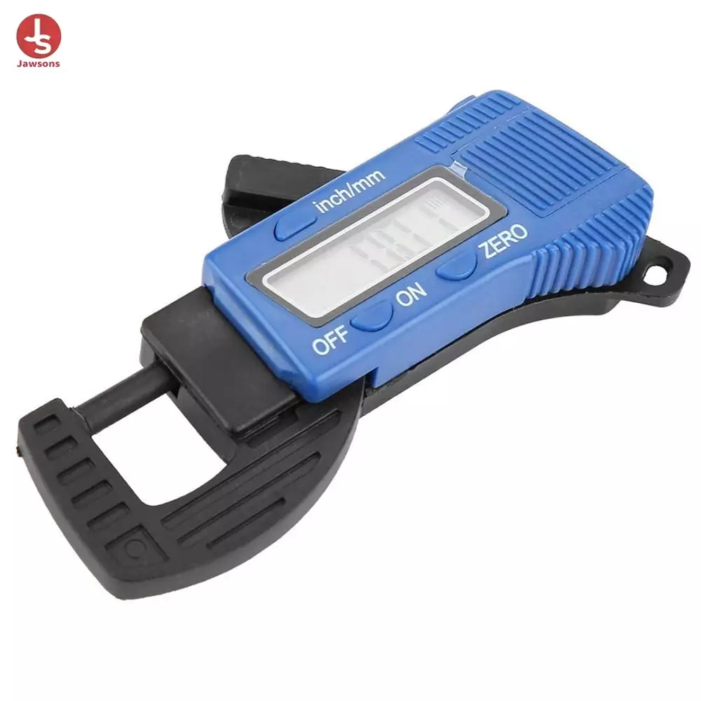 Jawsons Thickness Gauge 0-12.7 mm Range ±0.1 mm (0.005 inch) Accuracy with Digital LCD Display, Blue & Black