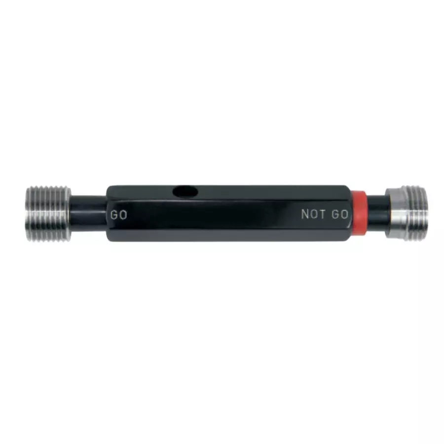 Baker Thread Plug Gauge Go and Not Go Medium Class 28.57 mm (1⅛ inch) Nominal Diameter 9 BSF Thread Per Inch Grey