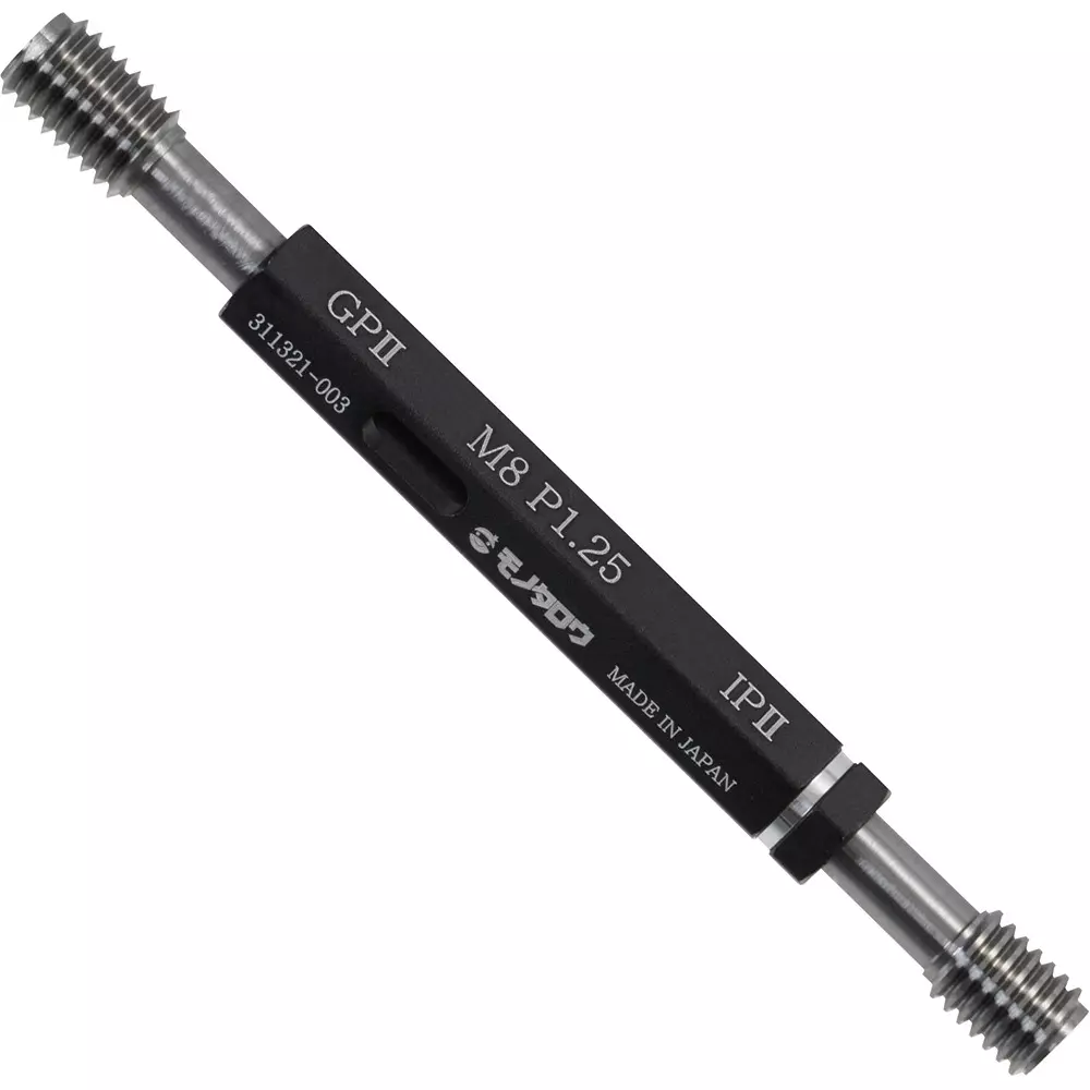 Monotaro Thread Limit Plug Gauge With Inspection Report GPIP M8 Nominal Thread 1.25 Pitch, 62960206
