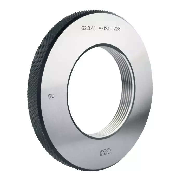 Baker Thread Ring Gauge Go and Not Go Medium Class 6.35 mm (1/4 inch) Nominal Diameter 26 BSF Thread Per Inch Grey
