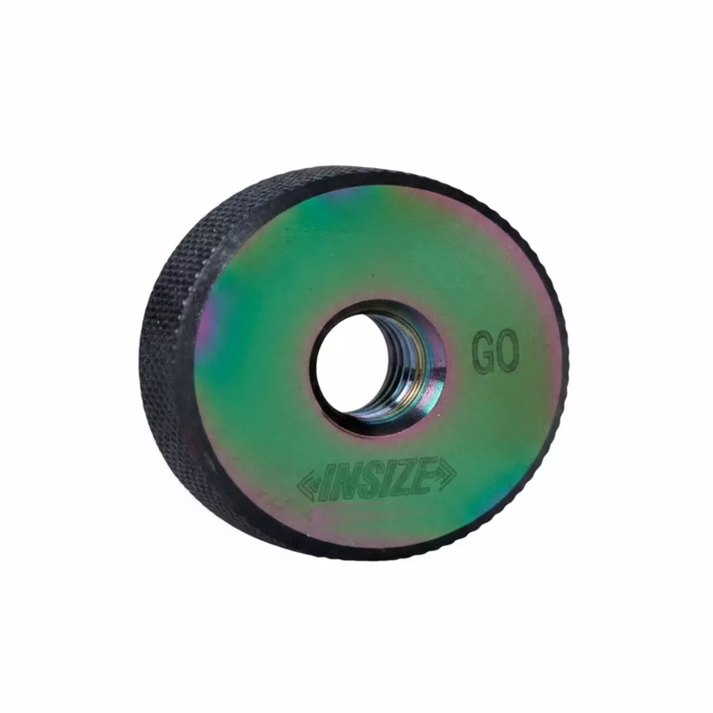 Insize American Standard Thread Ring Gauge DLC Coated Go Series 2A Class ANSI/ASME B1.2 and Size 9/16-18 UNF, 4121-9D2-DLC