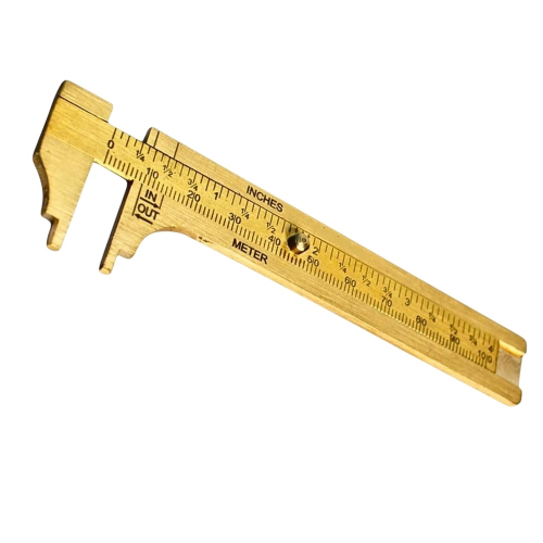 A.D INTERNATIONAL Mini Pocket Size Vernier Caliper with Brass Body 0-100 mm Range and 0.02 mm Resolution, N7-Q63L-1N4N