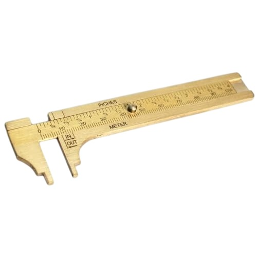 A.D INTERNATIONAL Mini Pocket Size Vernier Caliper with Brass Body 0-100 mm Range and 0.02 mm Resolution, N7-Q63L-1N4N