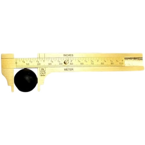 A.D INTERNATIONAL Mini Pocket Size Vernier Caliper with Brass Body 0-100 mm Range and 0.02 mm Resolution, N7-Q63L-1N4N