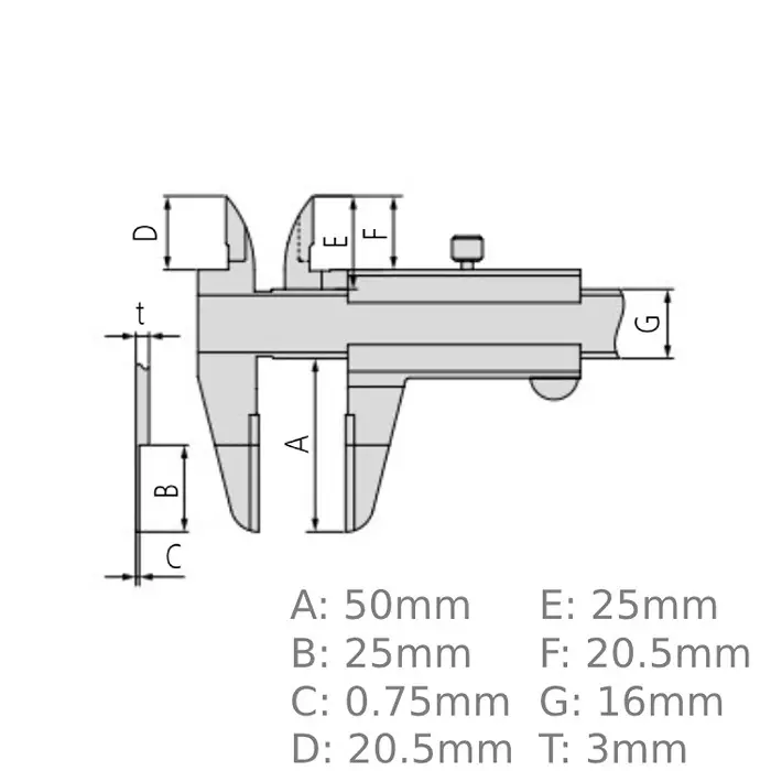 Mitutoyo Vernier Caliper 0-200 mm Range ±0.05 mm Accuracy, 536-135