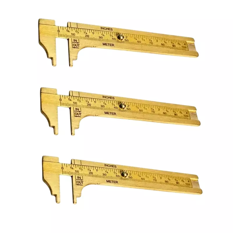 Buyohlic International Mini Pocket Size Vernier Caliper with Brass Body 0-100 mm Range and 0.02 mm Resolution, 80-E95W-W40D (Pack of 3)