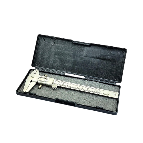 A.D INTERNATIONAL Non Digital Vernier Caliper with Stainless Steel Body Metric (mm) and Imperial (inch) Measuring System 0-125 mm Range and 0.02 mm Resolution, ZO-AN7N-D9DA