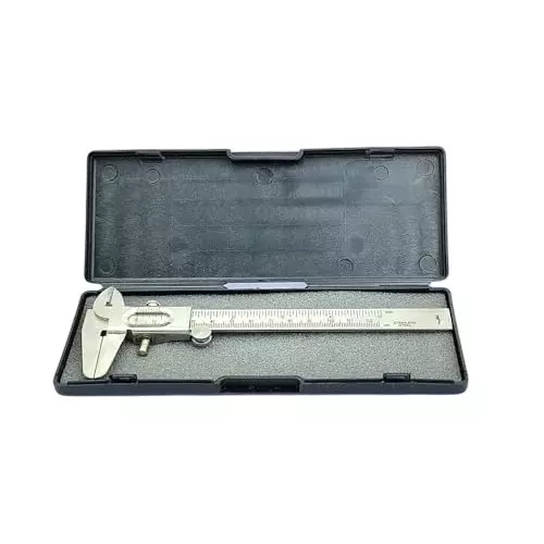 Buyohlic International Non Digital Vernier Caliper with Stainless Steel Body Metric (mm) and Imperial (inch) Measuring System 0-125 mm Range and 0.02 mm Resolution, ZO-AN7N-D9DA