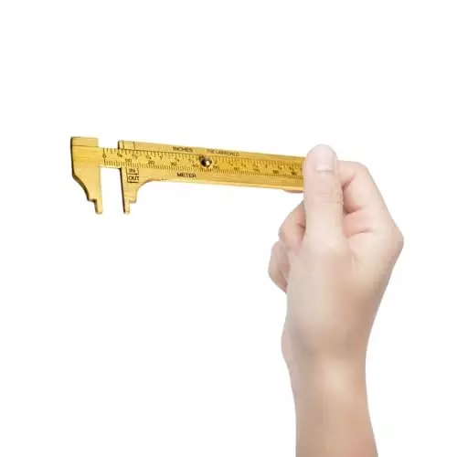 Labworld Vernier Calliper Brass Body Mini, Compact and Pocket Size with 0-100 mm Measuring Range and ±0.03 mm Accuracy, KR-VLN4-B8U6