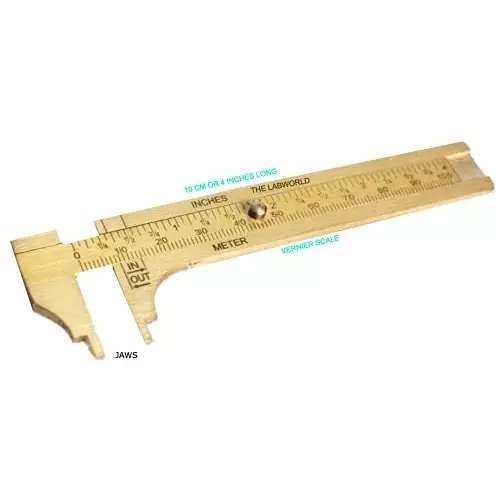 Labworld Vernier Calliper Brass Body Mini, Compact and Pocket Size with 0-100 mm Measuring Range and ±0.03 mm Accuracy, KR-VLN4-B8U6
