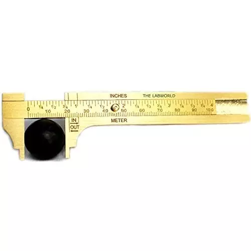 Labworld Vernier Calliper Brass Body Mini, Compact and Pocket Size with 0-100 mm Measuring Range and ±0.03 mm Accuracy, KR-VLN4-B8U6