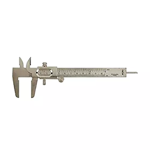 Buyohlic International Economic Vernier Caliper with Fine Wheel and 125 mm Measurement Range for Inside, Outside and Depth Measurement of Any Object, 33-1UUB-I7YH
