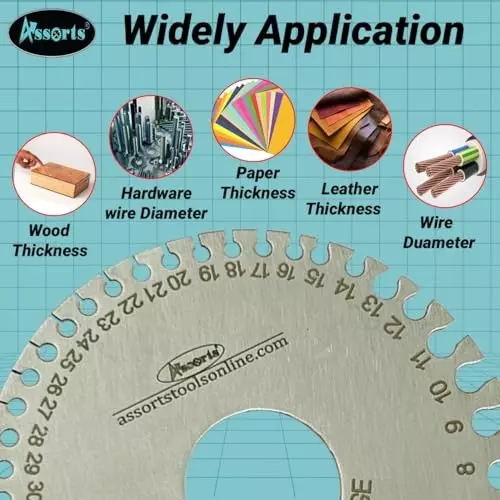 Assorts Linear Scale & Round Wire Gauge Set Stainless Steel 0-36 Gauge 0.0254 to 10.16 mm Size (Pack of 2)