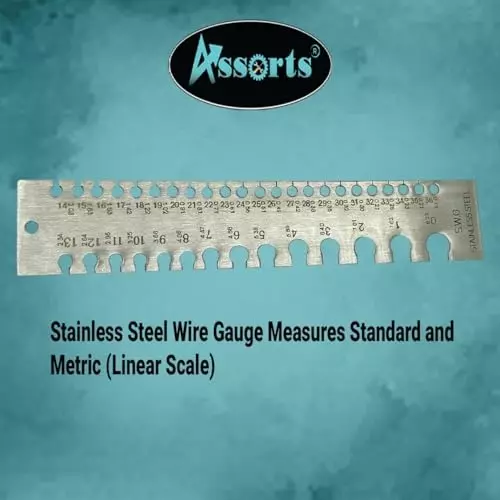 Assorts Linear Scale Wire Gauge Stainless Steel 0-36 Gauge 0.0254 to 10.16 mm Size