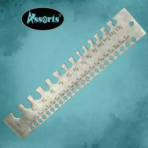 Assorts Linear Scale Wire Gauge Stainless Steel 0-36 Gauge 0.0254 to 10.16 mm Size