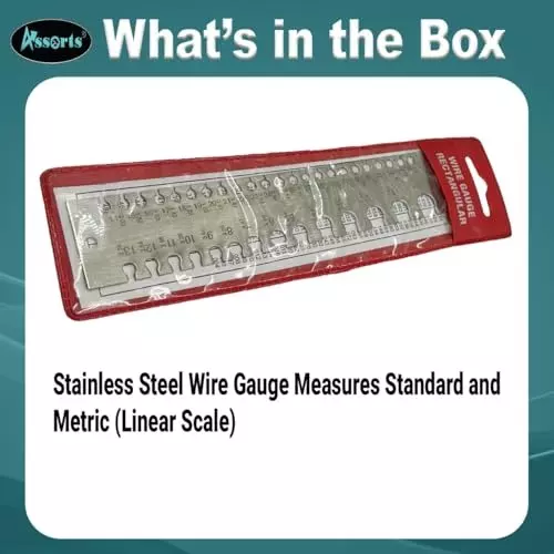 Assorts Linear Scale Wire Gauge Stainless Steel 0-36 Gauge 0.0254 to 10.16 mm Size