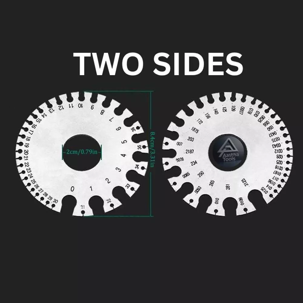 Aastha Tools Rectangular Wire Gauge & SWG Wire Gauge 0 to 36 SWG (0.19 mm to 8.23 mm) (Set of 2)