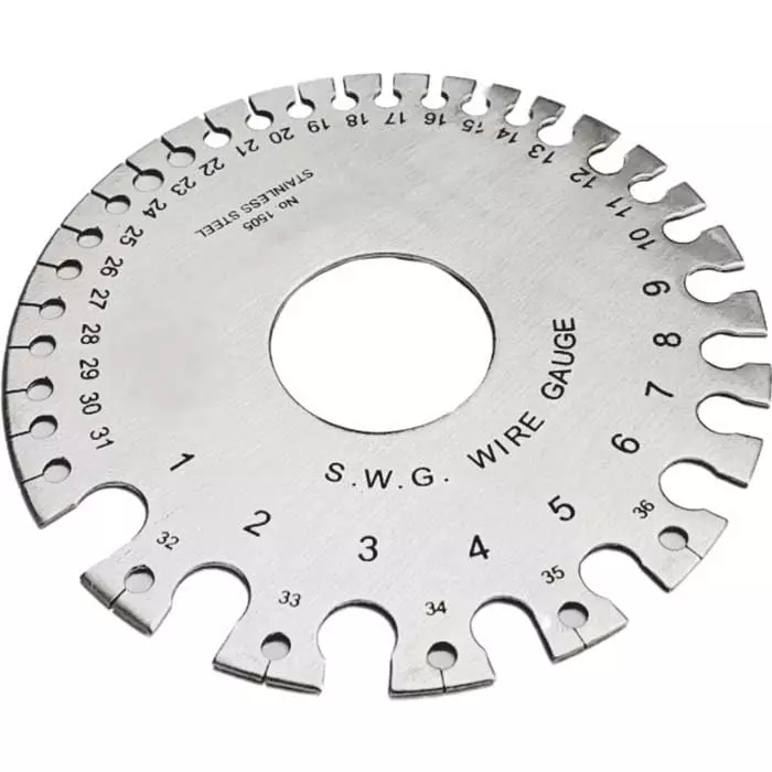 GENERIC Standard Wire Gauge Plate Meter Measuring Tool with Size Chart, Stainless Steel, Round, 8.5 cm