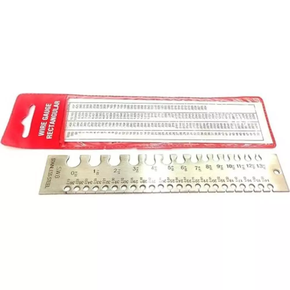 Aastha Tools Premium Quality Rectangular Wire Gauge S.W.G Stainless Steel 0.5 mm - 8.5 mm Measurement Range