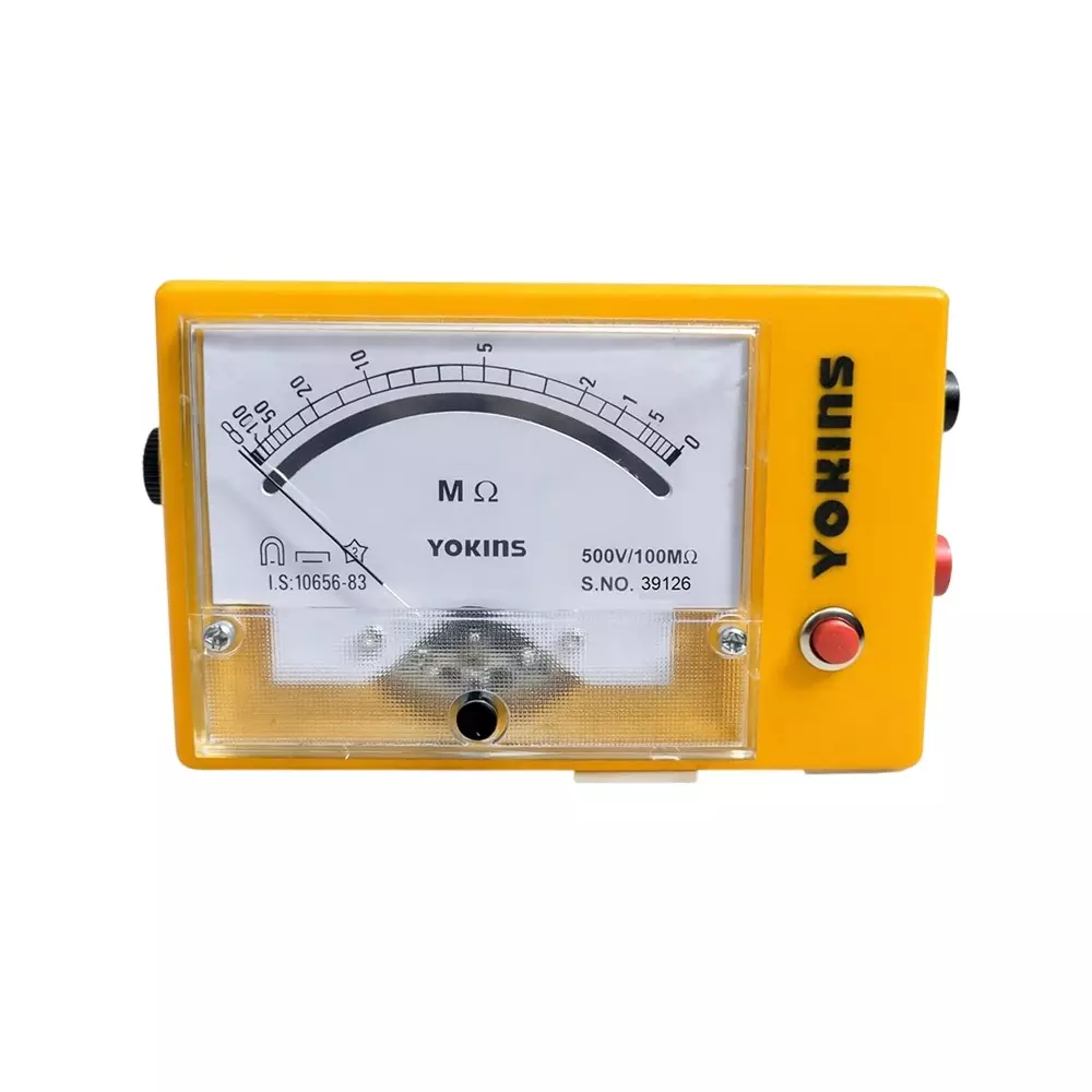 Yokins Analog Insulation Tester 500 V DC Test Voltage Up to 100 MΩ Insulation Battery Operated ±5% Accuracy for Industrial & Electrical Maintenance Use, BA-501