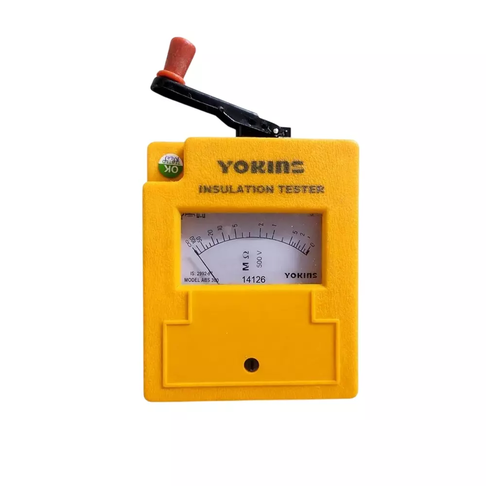 Yokins AHD Series Hand Driven Insulation Tester 500 V DC Test Voltage Up to 100 MΩ Insulation Manual ±5% Accuracy for Industrial & Electrical Maintenance Use, AHD-501