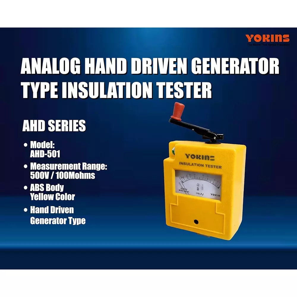 yokins-ahd-series-hand-driven-insulation-tester-500-v-dc-test-voltage-up-to-100-m-insulation-manual-5-accuracy-for-industrial-electrical-maintenance-use-ahd-501