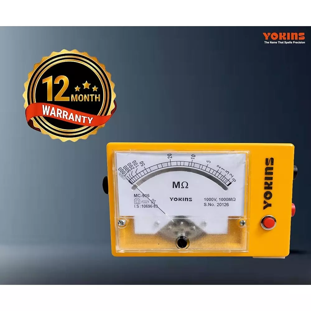 yokins-analog-insulation-tester-1000-v-dc-test-voltage-up-to-1000-m-insulation-battery-operated-5-accuracy-for-industrial-electrical-maintenance-use-ba-10010