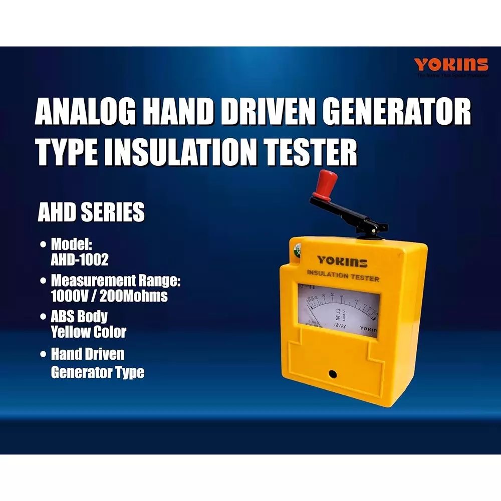yokins-ahd-series-hand-driven-insulation-tester-1000-v-dc-test-voltage-up-to-200-m-insulation-manual-5-accuracy-for-industrial-electrical-maintenance-use-ahd-1002