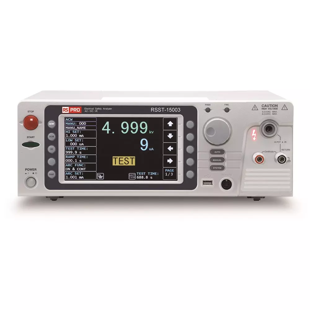 RS PRO Insulation Tester LCD Mains 380 mm 148 mm, 2889856