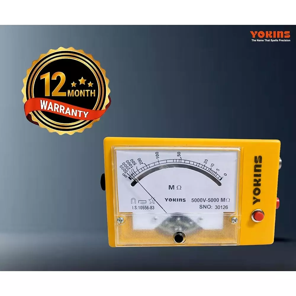 yokins-analog-insulation-tester-5000-v-dc-test-voltage-up-to-5000-m-insulation-battery-operated-5-accuracy-for-industrial-electrical-maintenance-use-ba-50050