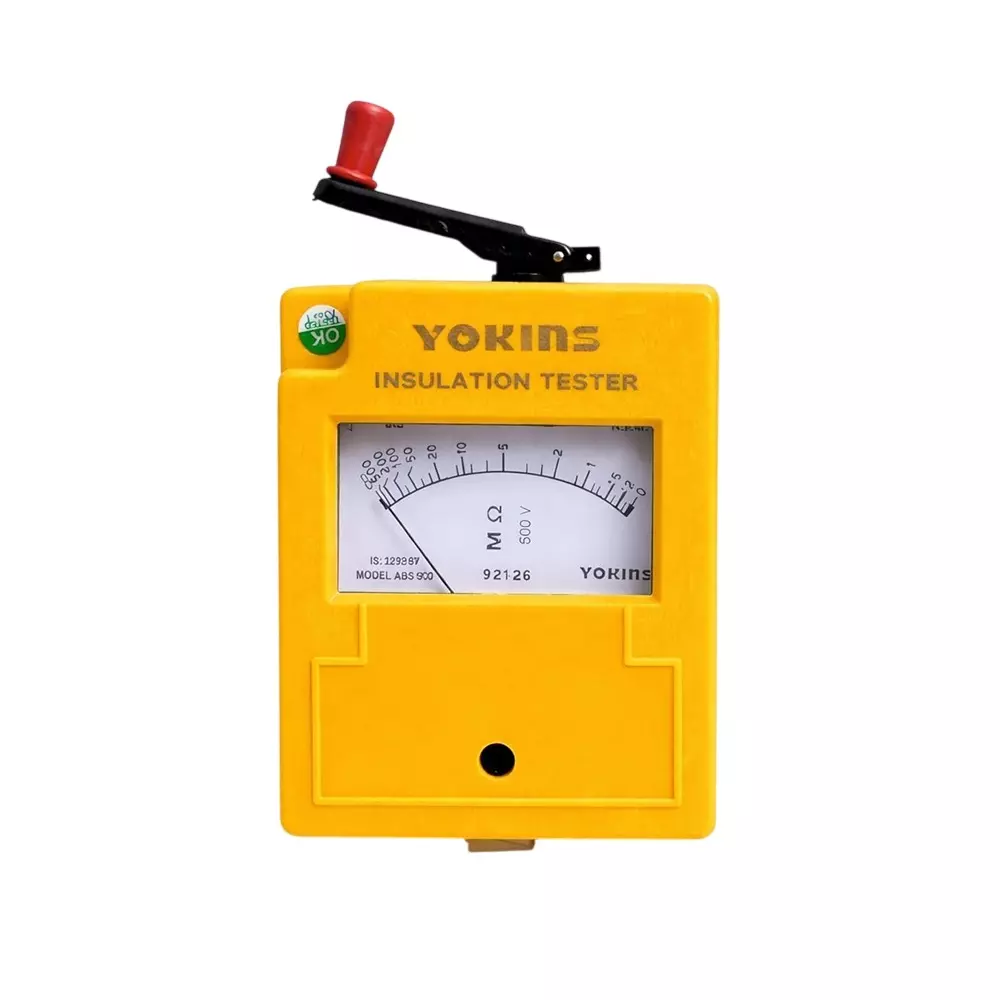 Yokins AHD Series Hand Driven Insulation Tester 500 V DC Test Voltage Up to 500 MΩ Insulation Manual ±5% Accuracy for Industrial & Electrical Maintenance Use, AHD-505