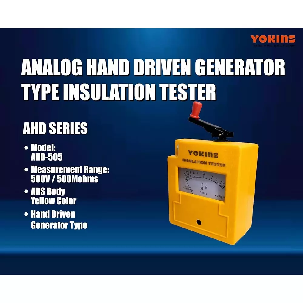 yokins-ahd-series-hand-driven-insulation-tester-500-v-dc-test-voltage-up-to-500-m-insulation-manual-5-accuracy-for-industrial-electrical-maintenance-use-ahd-505