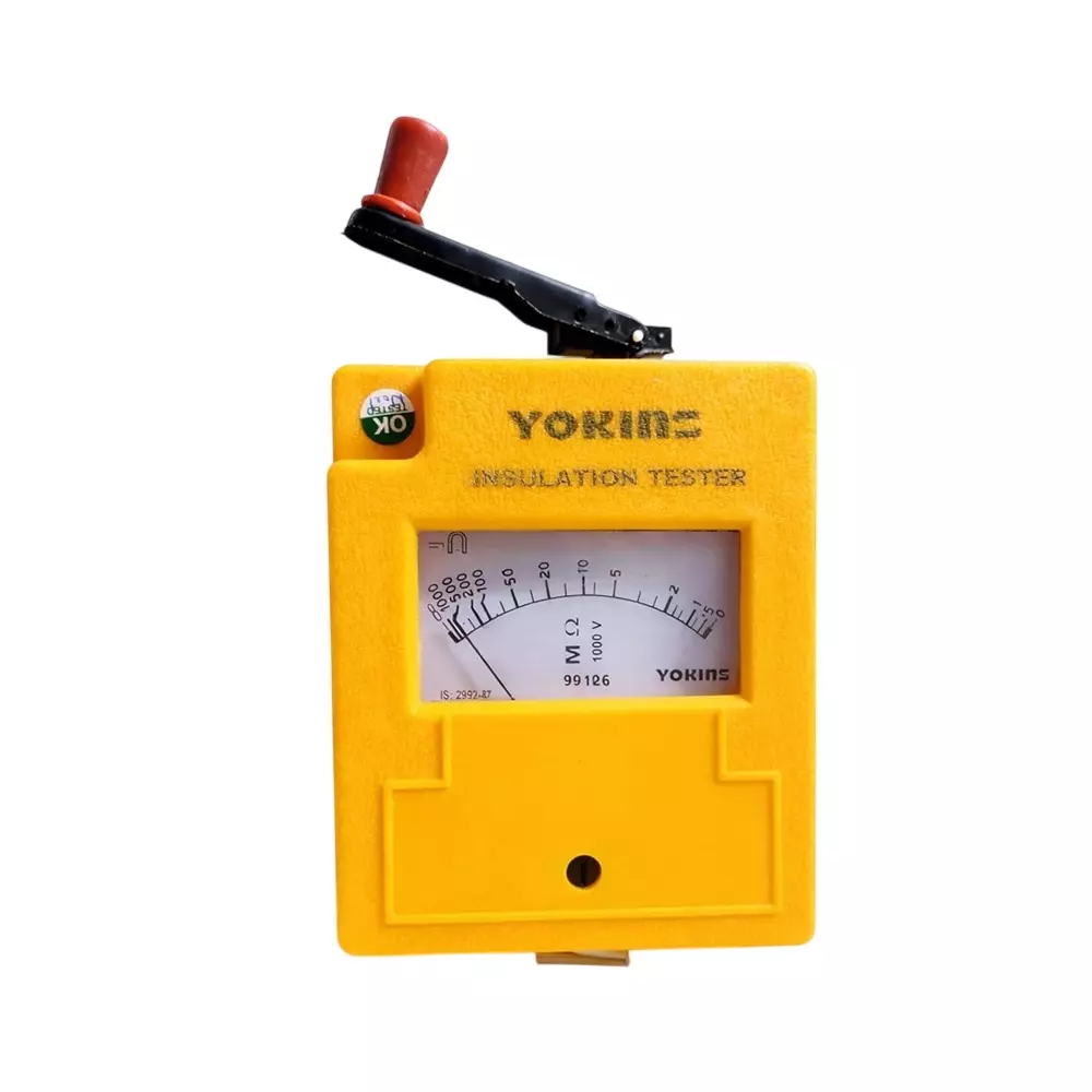 Yokins AHD Series Hand Driven Insulation Tester 1000 V DC Test Voltage Up to 1000 MΩ Insulation Manual ±5% Accuracy for Industrial & Electrical Maintenance Use, AHD-10010