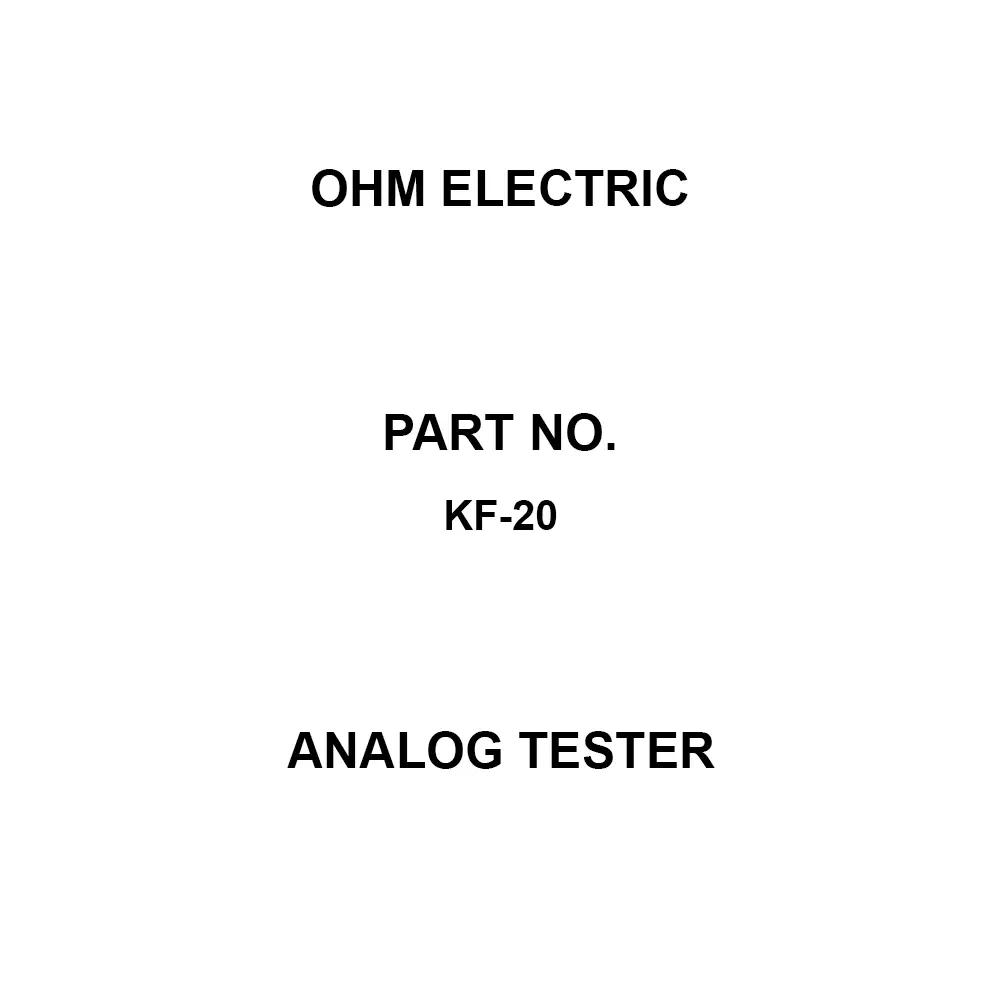 Ohm Electric Analog Tester With a holster, it is drop proof against a 1 m drop on a concrete floor. (Meter balance may go, KF-20