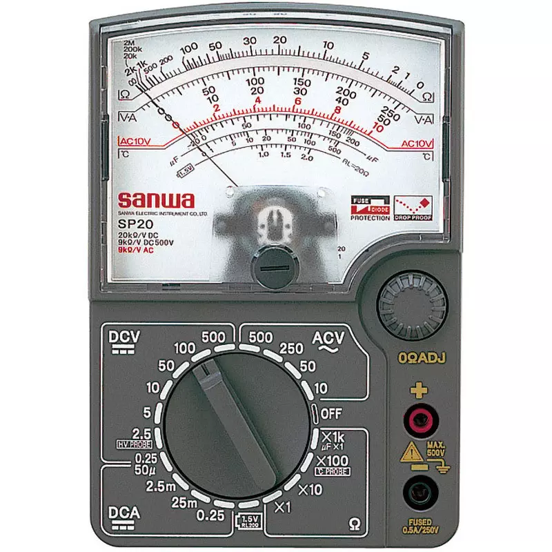 Sanwa Analog Multimeter Analog multi tester Type R6 P (AA battery) 1.5 V x 2 Power Supply, SP20/C