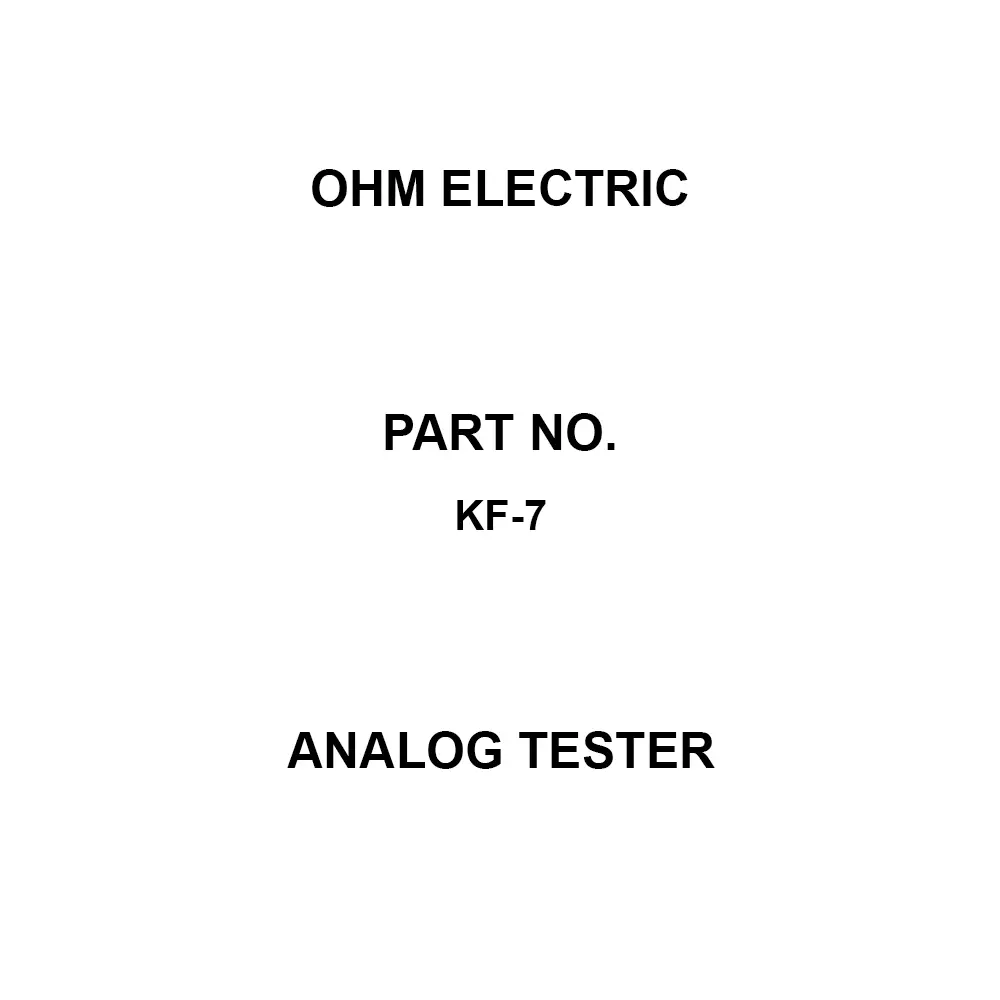 Ohm Electric Analog Tester ±5%Fs Accuracy 1.5 V AAA (R03) x 1 Power Supply 1.5 V R03 x 1, fuse (0.5 A / 250 V) x 1 Included, KF-7