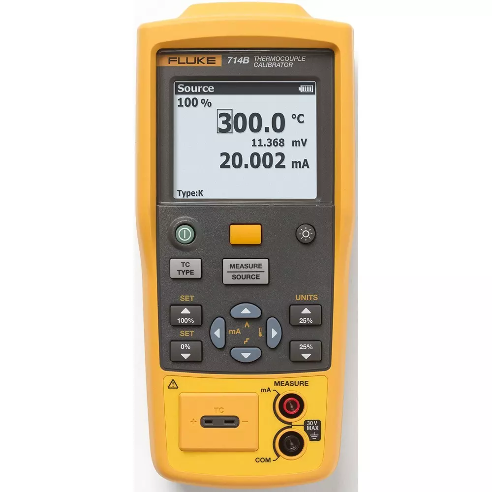 Fluke Rtd Calibrator DC mA measurement: 0.001 mA, Millivolt measurement and source: 0.01 mA Resolution, FLUKE-714B-EN